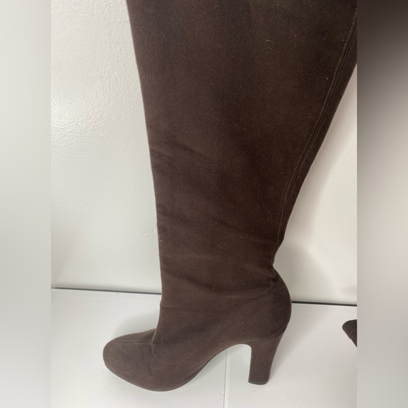 BODEN 38 Luxury Brown Suede Knee-High Women's Green Sole Boots - Picture 8 of 8